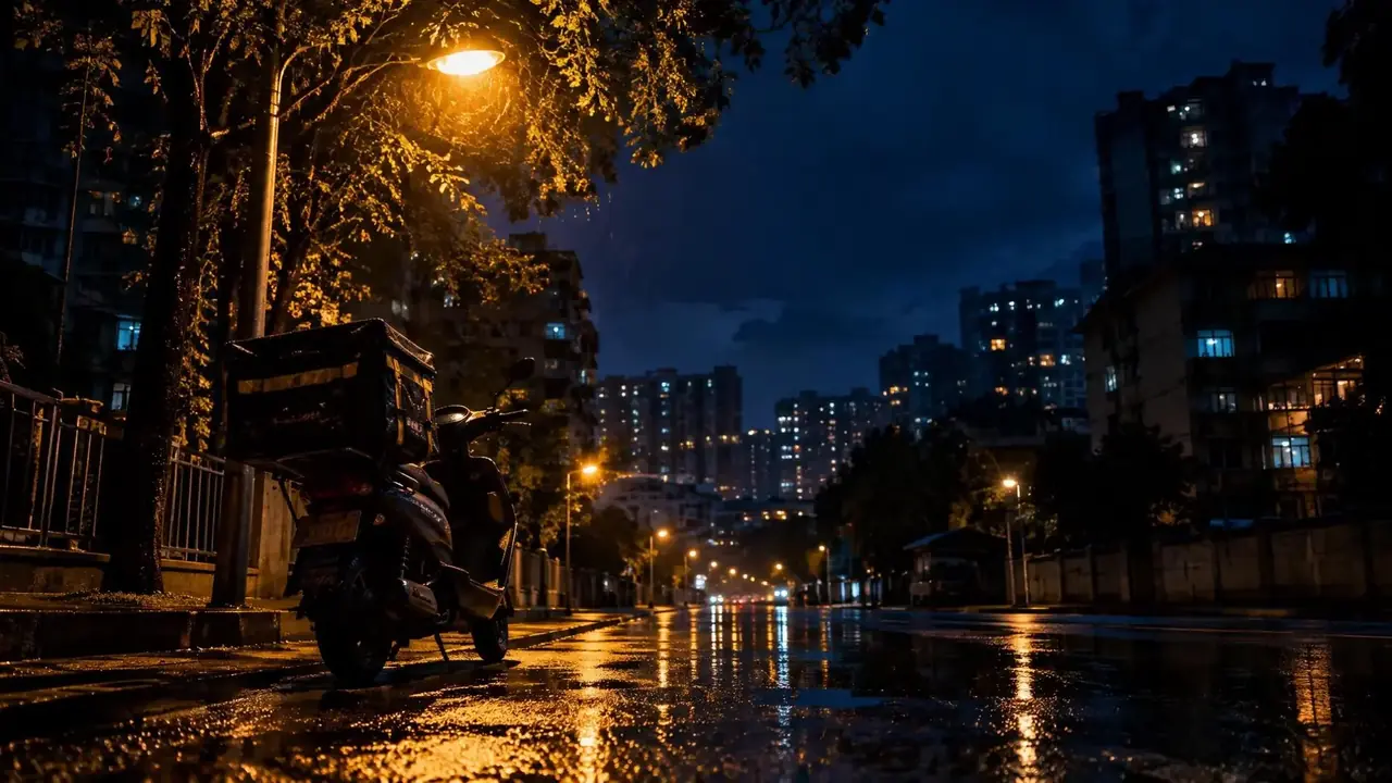 外卖箱里的数学剧照背景:《外卖箱里的数学》封面:外卖骑手在深夜路边把公式写在餐盒盖上